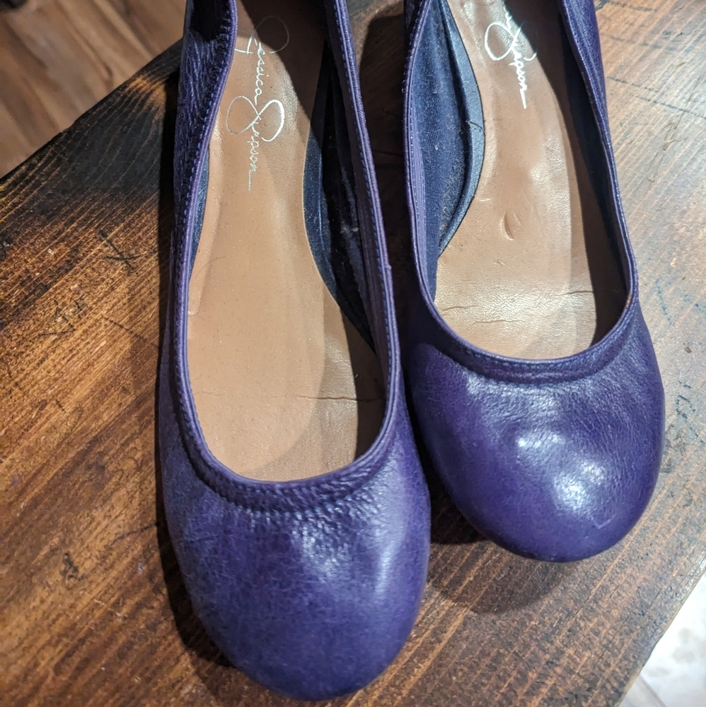Jessica Simpson low wedge purple/indigo leather